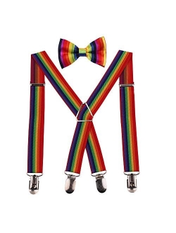 GUCHOL Boys Suspenders for Kids Toddler, Baby Adjustable Elastic with Strong Metal Clips Suitable for 1 to 6 old