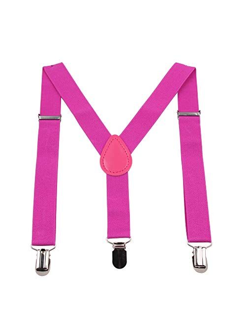 GUCHOL Boys Suspenders for Kids Toddler, Baby Adjustable Elastic with Strong Metal Clips Suitable for 1 to 6 old