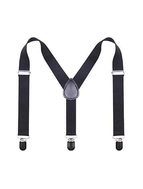 GUCHOL Boys Suspenders for Kids Toddler, Baby Adjustable Elastic with Strong Metal Clips Suitable for 1 to 6 old