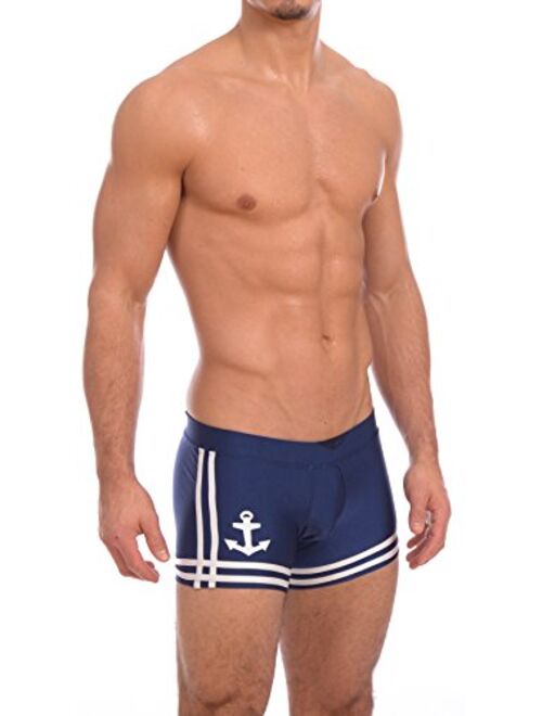 Gary Majdell Sport Men's New Sailor Boxer Square Cut Swimsuit Brief