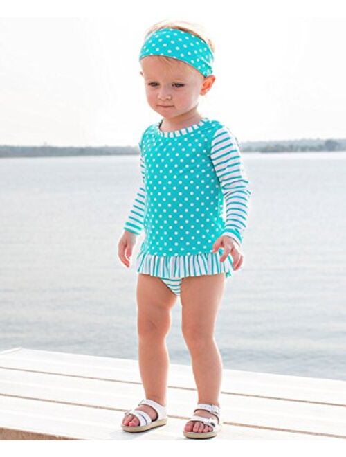 Buy RuffleButts Baby/Toddler Girls Rash Guard 2Piece Swimsuit Set Long Sleeve Bikini with UPF