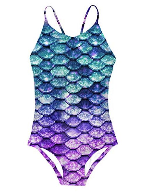 Buy Funnycokid Girls One Piece Swimsuits Printed Bathing Suit ...