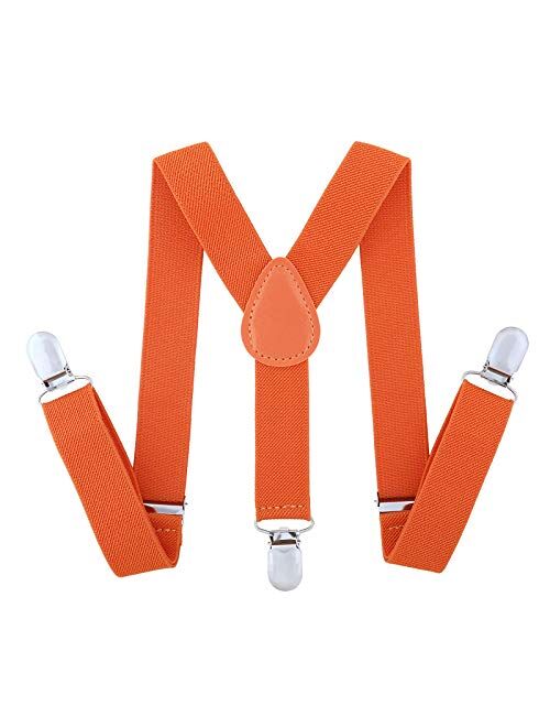 Suspenders for Boys Child Kids Adjustable - Elastic Y Shape Soild Color Suspender