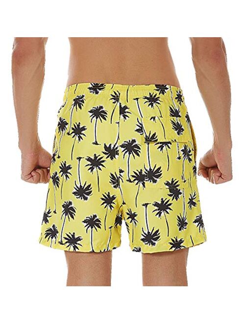 SILKWORLD Men's Swim Shorts Quick Dry Athletic Beach Trunks with Pockets