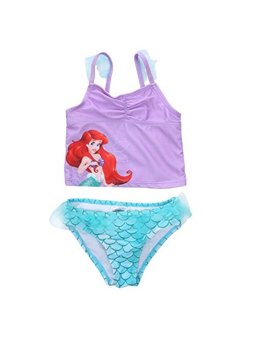 Toddler Girls Mermaid Sequined Swimsuit,Strap Tank Vest+Fish Scale Net Bottoms Shorts 2 Pcs Sun-wear Bikini Bathing Suit