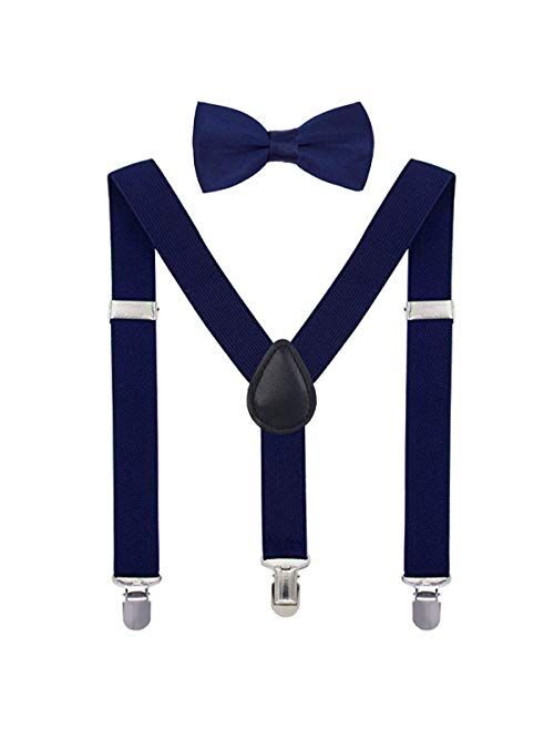 Suspenders Set for Kids, Polyester Material Y-Shape with 3 Clips