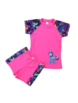 DAYU Unisex Kids Rashguard Set Two Piece Swimsuit UPF 50+ UV 4-14 Years