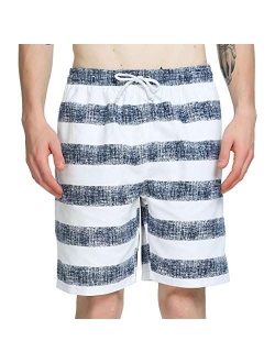 AINIKO Mens Swim Trunks Quick Dry Board Short Pants with Pockets and Mesh Lining Beach Swimwear Bathing Suits