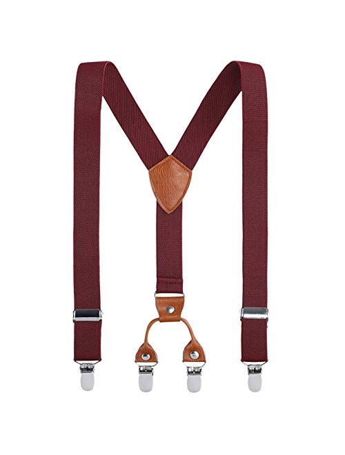 Children Boys Girls Adjustable Suspenders - Y Back Heavy Duty Suspender with 4 Sizes for Children Adults