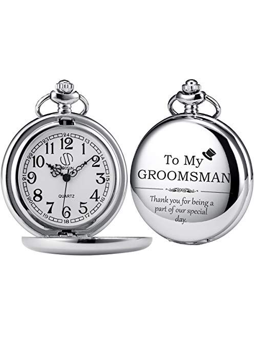 SIBOSUN Best Man for Wedding or Proposal - Engraved Best Man Pocket Watch - Wedding