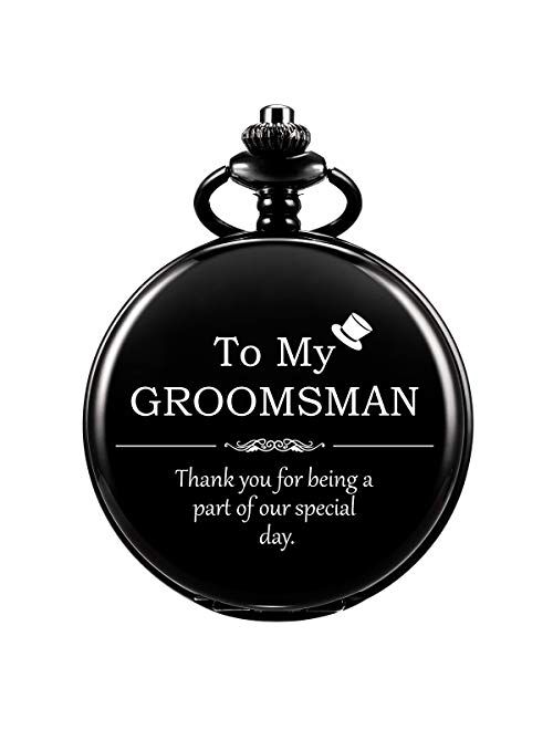 SIBOSUN Best Man for Wedding or Proposal - Engraved Best Man Pocket Watch - Wedding