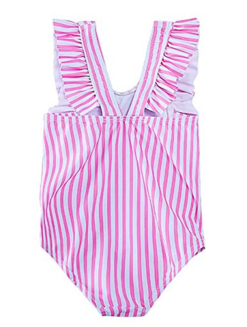 ALISISTER Toddler Little Girl Swimsuit Ruffle Bathing Suit One Piece Swimwear