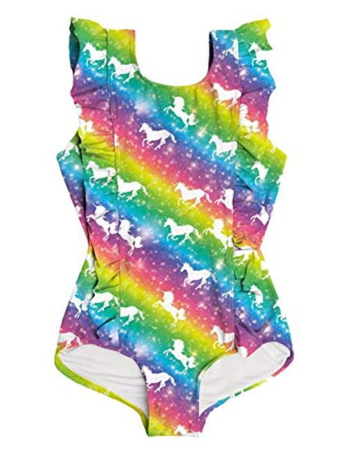 ALISISTER Toddler Little Girl Swimsuit Ruffle Bathing Suit One Piece Swimwear