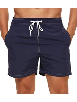 Tyhengta Men's Swim Trunks Quick Dry Beach Shorts with Mesh Lining