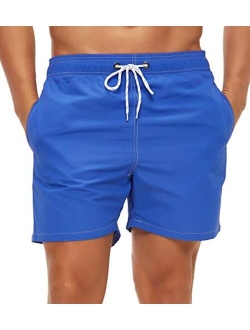 Tyhengta Men's Swim Trunks Quick Dry Beach Shorts with Mesh Lining