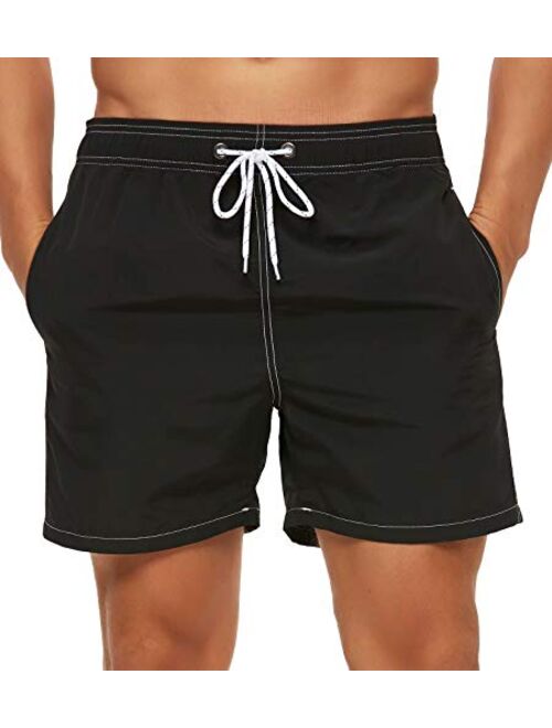 Tyhengta Men's Swim Trunks Quick Dry Beach Shorts with Mesh Lining