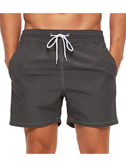 Tyhengta Men's Swim Trunks Quick Dry Beach Shorts with Mesh Lining