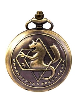 Fullmetal Alchemist Merch Pocket Watch with Chain Box for Cosplay Anime Accessories