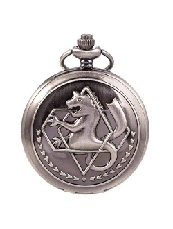 Fullmetal Alchemist Merch Pocket Watch with Chain Box for Cosplay Anime Accessories