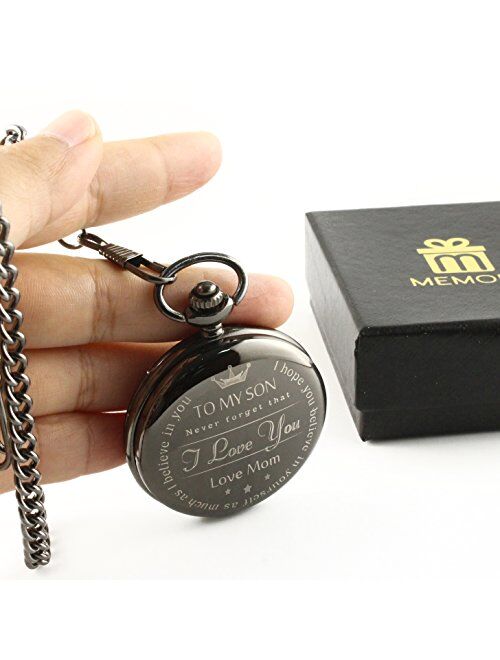 memory gift to My Son - Love Mom from Mother to Son Gifts from a Mother to a Son Pocket Watch Alfy