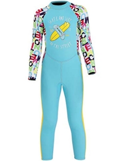 JELEUON Little Kids Girls Boys UV Protection Swimsuits 2.5mm Neoprene Keep Warm Wetsuit Long Sleeves Diving Suits