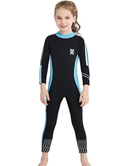 JELEUON Little Kids Girls Boys UV Protection Swimsuits 2.5mm Neoprene Keep Warm Wetsuit Long Sleeves Diving Suits