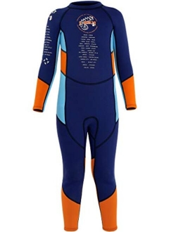 JELEUON Little Kids Girls Boys UV Protection Swimsuits 2.5mm Neoprene Keep Warm Wetsuit Long Sleeves Diving Suits