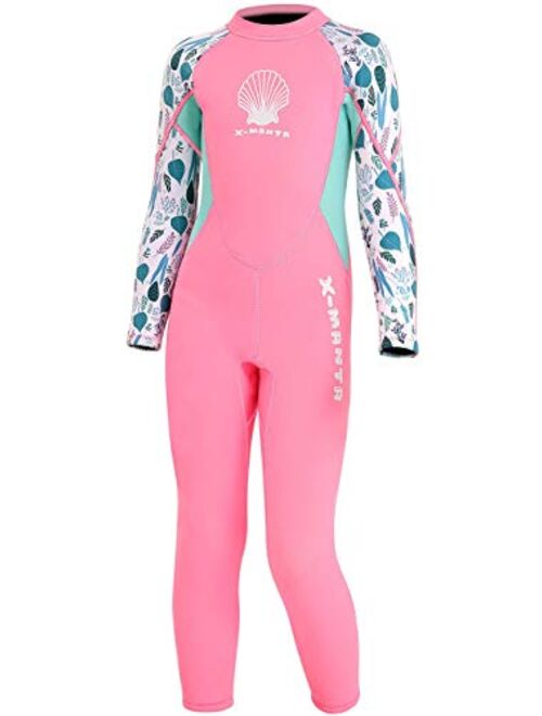 JELEUON Little Kids Girls Boys UV Protection Swimsuits 2.5mm Neoprene Keep Warm Wetsuit Long Sleeves Diving Suits