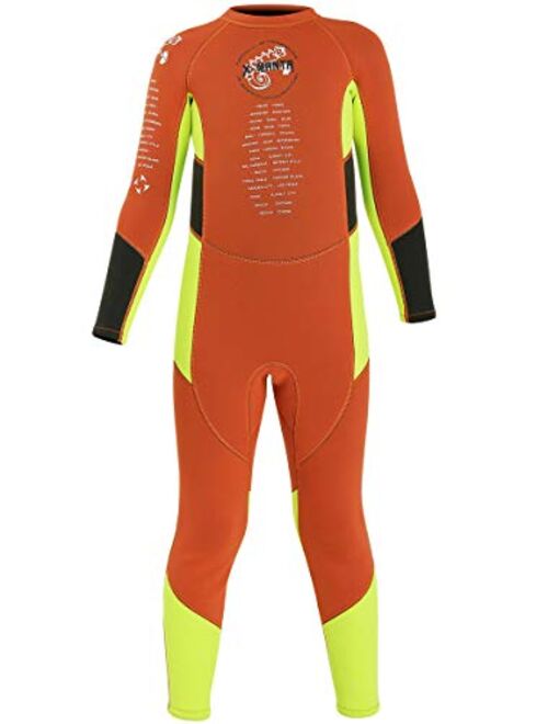 JELEUON Little Kids Girls Boys UV Protection Swimsuits 2.5mm Neoprene Keep Warm Wetsuit Long Sleeves Diving Suits