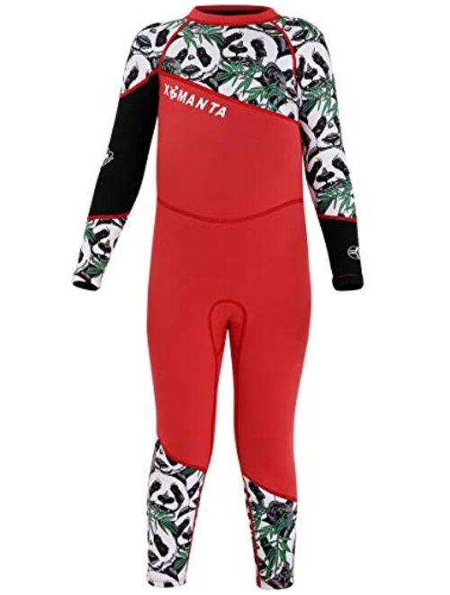 JELEUON Little Kids Girls Boys UV Protection Swimsuits 2.5mm Neoprene Keep Warm Wetsuit Long Sleeves Diving Suits