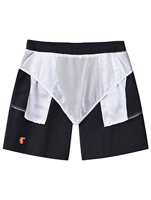 TBMPOY Men's Swim Trunks Quick Dry Beach Shorts Mesh Lining