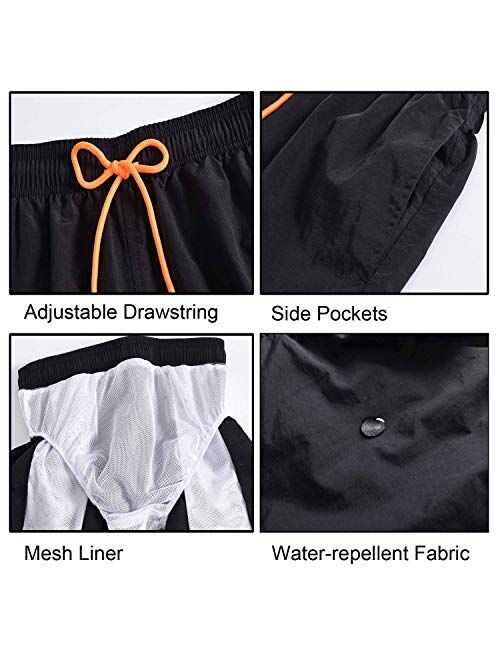 TBMPOY Men's Swim Trunks Quick Dry Beach Shorts Mesh Lining