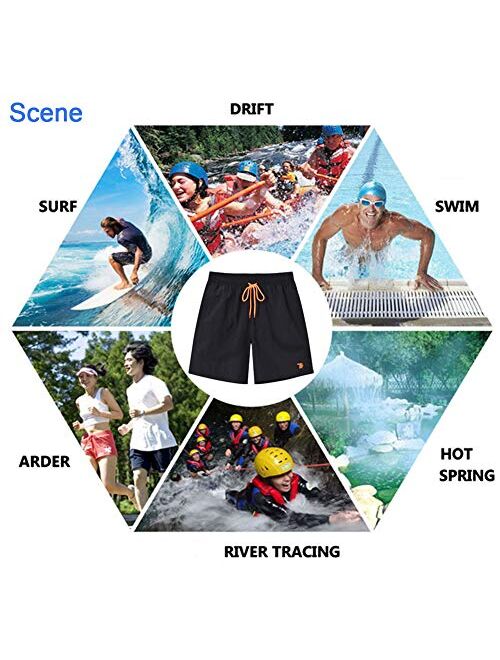 TBMPOY Men's Swim Trunks Quick Dry Beach Shorts Mesh Lining