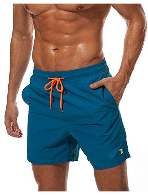 TBMPOY Men's Swim Trunks Quick Dry Beach Shorts Mesh Lining