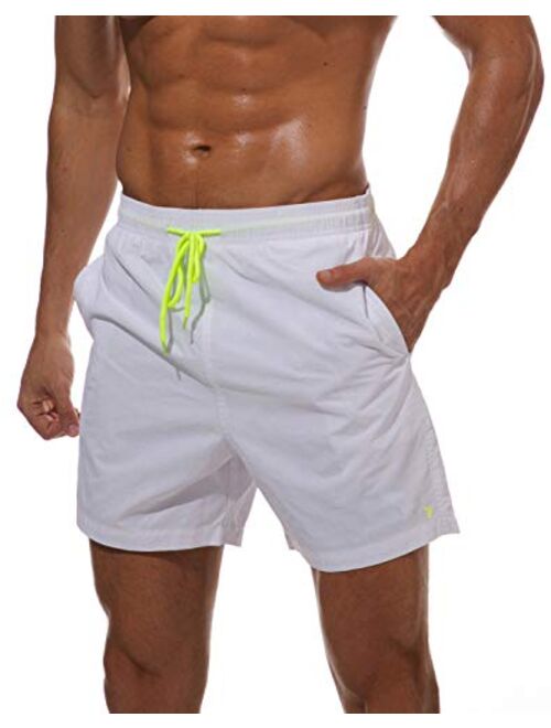 TBMPOY Men's Swim Trunks Quick Dry Beach Shorts Mesh Lining