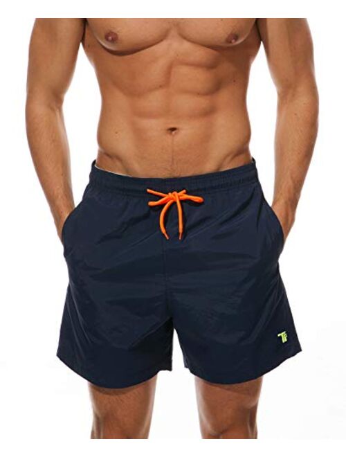 TBMPOY Men's Swim Trunks Quick Dry Beach Shorts Mesh Lining