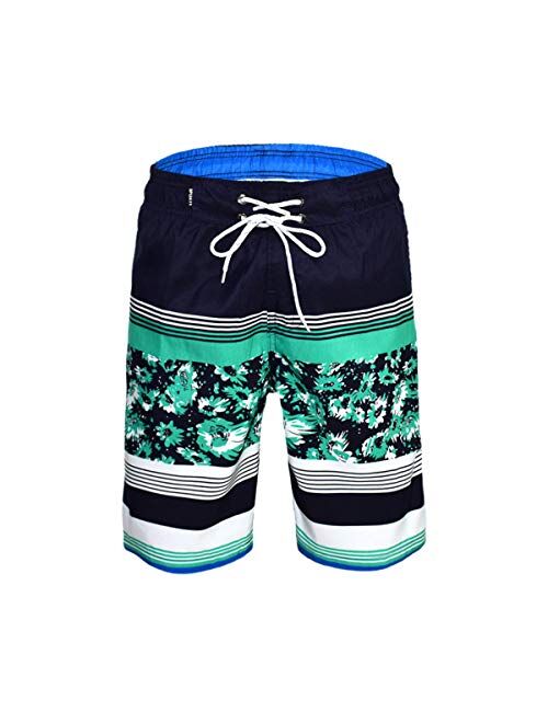 Men's Quick Dry Swim Trunks Beach Shorts with Mesh Lining