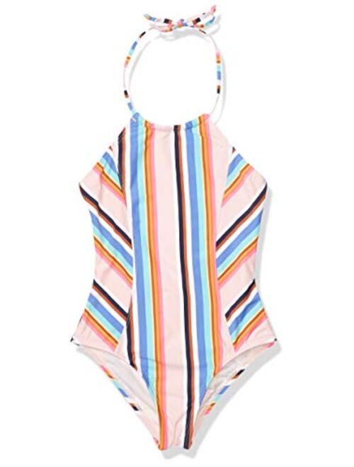 Hobie Girls' High Neck Halter One Piece Swimsuit