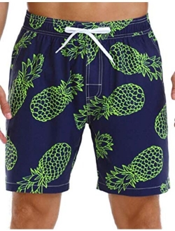 Unitop Men's Swim Trunks Classical Volley Board Shorts Colorful Pattern with Mesh Lining