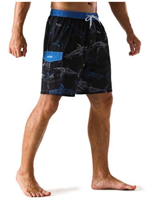 Unitop Men's Swim Trunks Classical Volley Board Shorts Colorful Pattern with Mesh Lining