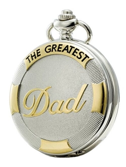 SEWOR Quartz Pocket Watch, Shell Dial Gold & Sliver Case, Men's Gifts for Fathers Day, Family Xmas, for Dad&Grandpa