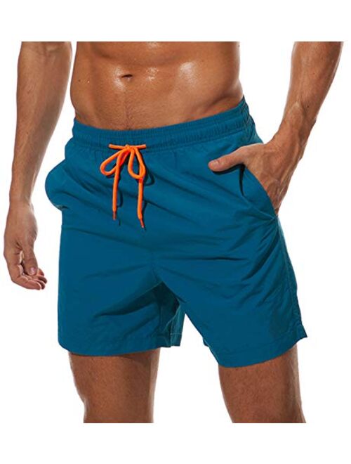 MAGCOMSEN Men's Quick Dry Swim Trunks with Mesh Lining Beach Shorts Boardshorts Swim Shorts 3 Pockets