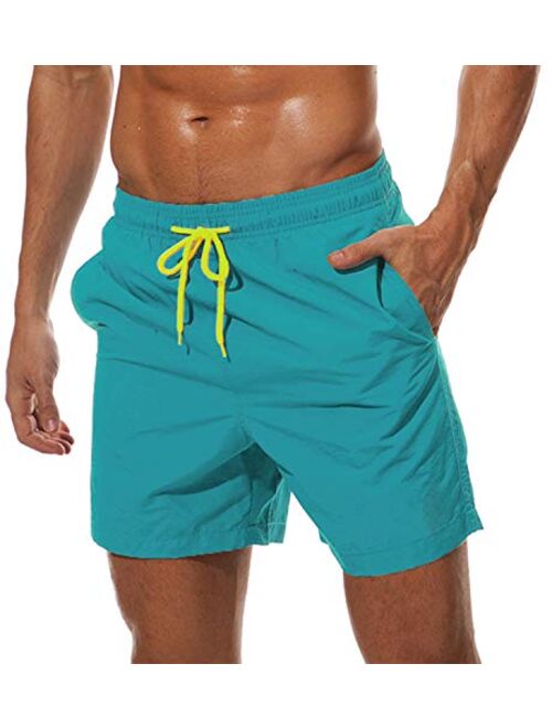 MAGCOMSEN Men's Quick Dry Swim Trunks with Mesh Lining Beach Shorts Boardshorts Swim Shorts 3 Pockets