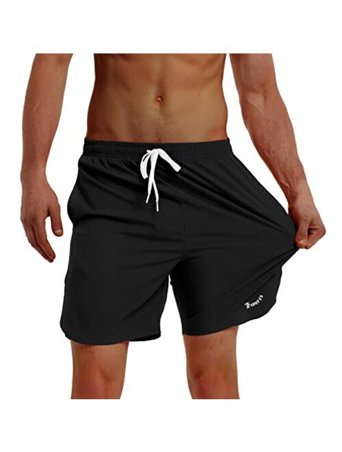 TBMPOY Men's Stripe Running Workout Training Athletic Shorts Drawstring Casual Shorts