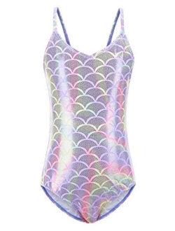 Girls One Piece Swimsuits Mermaid Bathing Suit Kids Beach Swimwear 3-14 Years