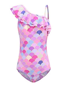 Girls One Piece Swimsuits Mermaid Bathing Suit Kids Beach Swimwear 3-14 Years