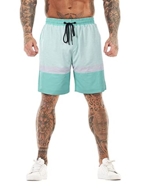 GINGTTO Men's Beach Shorts Bathing Suits with Mesh Lining