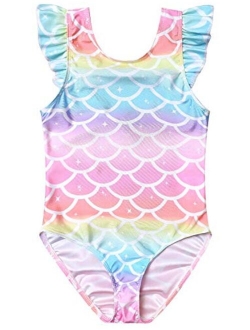 Swimsuits for Girls Unicorn Bathing Suits Flutter Sleeve One Piece Clothes