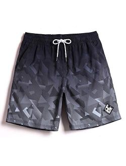 COODYAKE Mens Printed Swim Trunks with Mesh Lining Quick Dry Bathing Suits