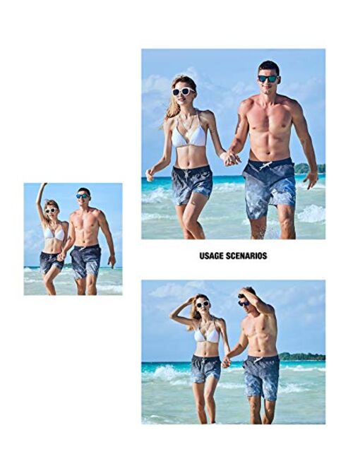 COODYAKE Mens Printed Swim Trunks with Mesh Lining Quick Dry Bathing Suits